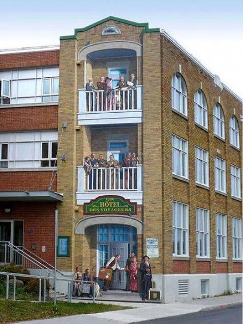 Оптическая иллюзия на стенах зданий или вот каким должен быть стрит - арт;. 06