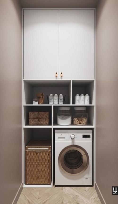 Как разместить все необходимое в маленькой ванной комнате, чтобы было стильно и уютно? 01