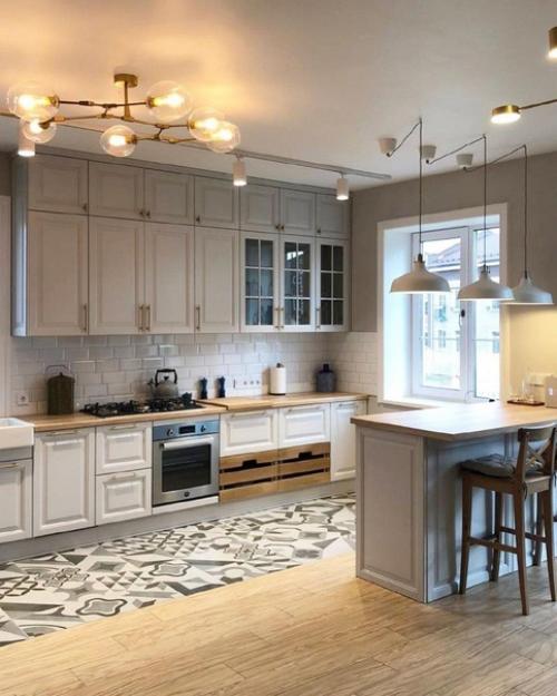 Интерьер уютной просторной кухни. 02