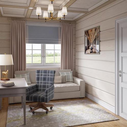 Рабочий кабинет в загородном доме. 01