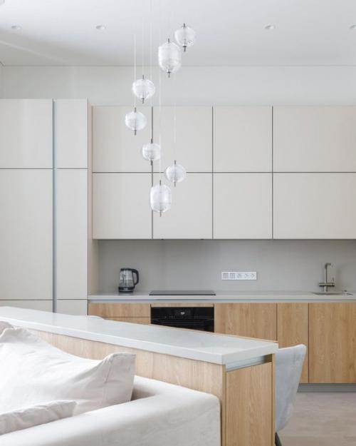 Светлый интерьер кухни - гостиной. 02