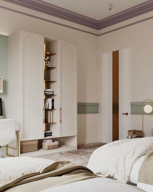 Романтичным интерьером детской для двух сестренок близняшек! 05