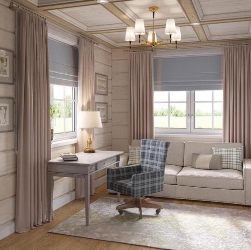 Рабочий кабинет в загородном доме. 02