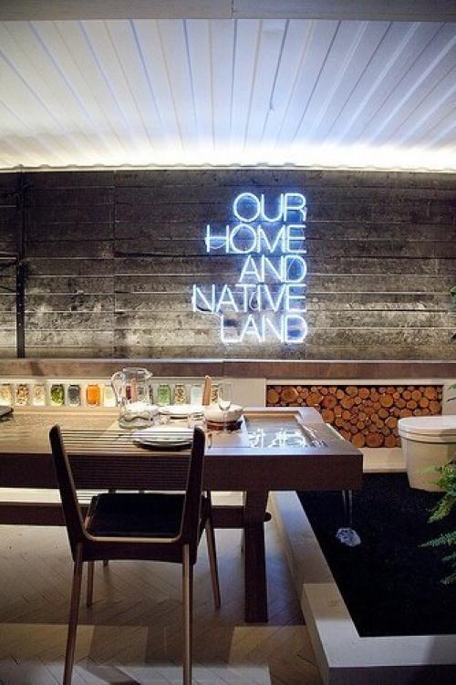 Неоновая подсветка в интерьере. 02