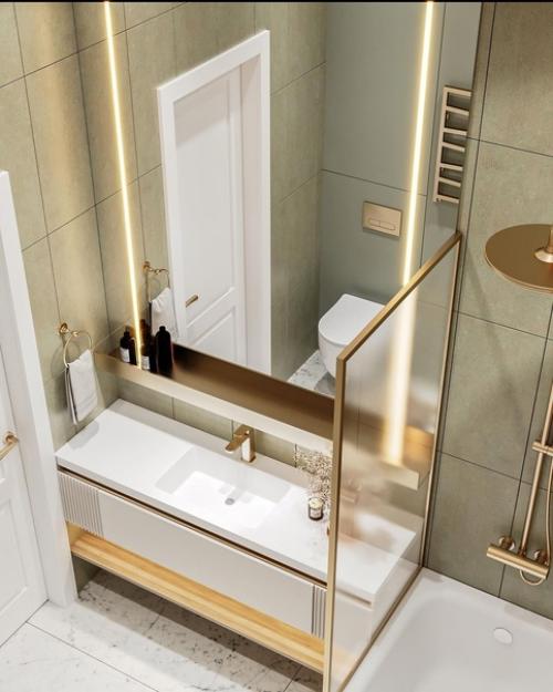 Красивая ванная комната, которая обволакивает своим теплом …. 03