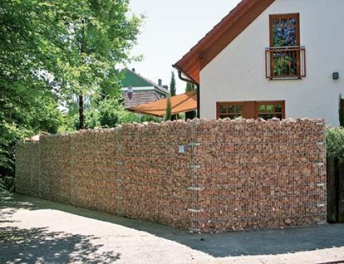 Садовая ограда из габионов. 06