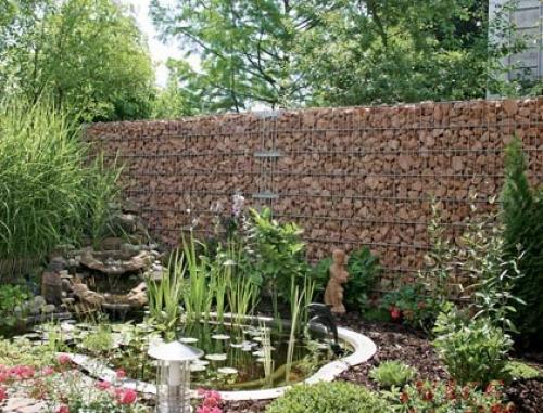 Садовая ограда из габионов. 01