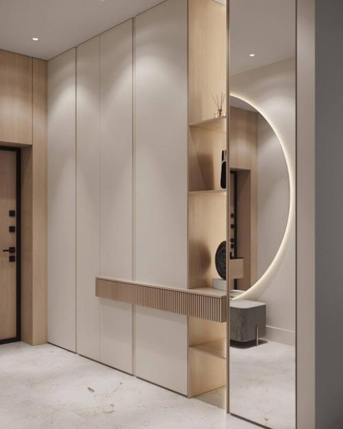 Светлый современный интерьер в бежевых тонах. 03