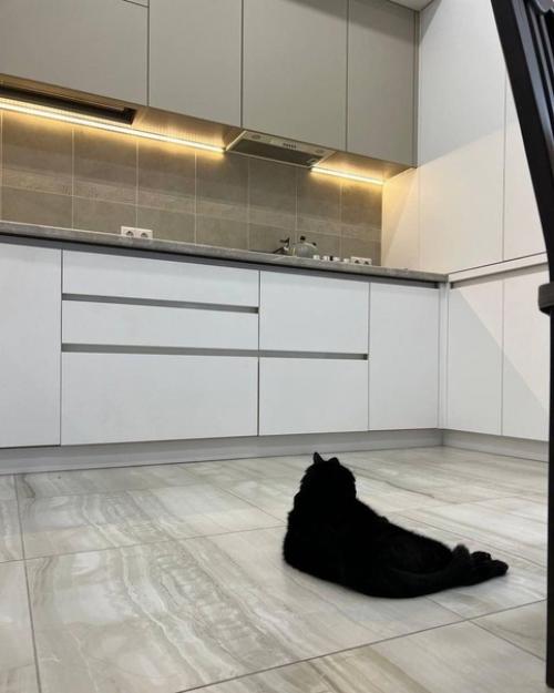 Кухня готова.  Кухню проектировала сама, потому что дизайнеры предлагали красивые стандартные варианты, но практичности в них не было. 07