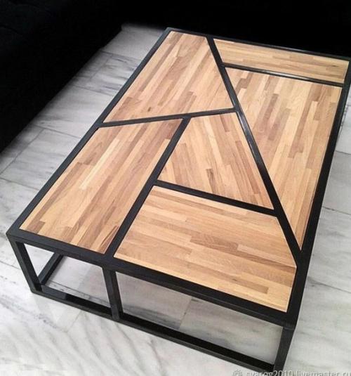 Немного профильной трубы и дерева и интересный столик готов. 01