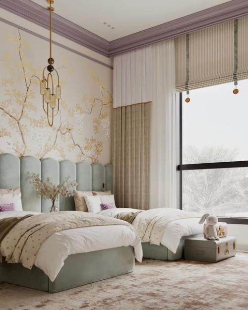 Романтичным интерьером детской для двух сестренок близняшек! 01