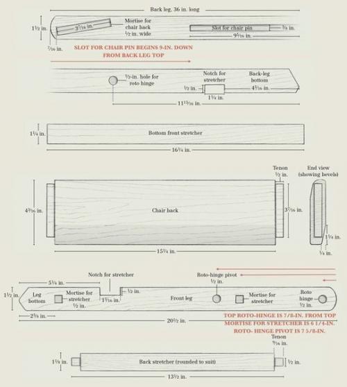 Складной стул со спинкой своими руками (фото чертеж). 02