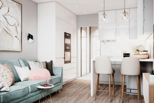 Проект небольшой, но уютной студии. 05