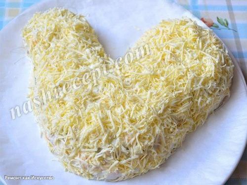 Рецепт новогоднего салата Петушок. 08 Рецепт новогоднего салата Петушок. 08