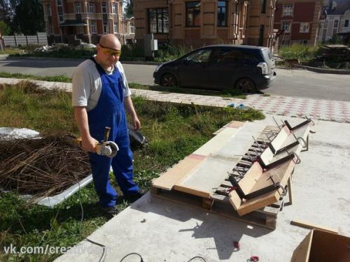 Цельные ступени из кварцевого агломерата. 01