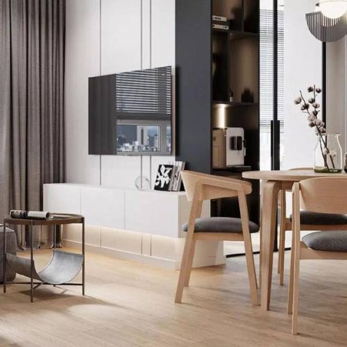 В отделке использованы преимущественно натуральные материалы, а также имитирующие их по фактуре и цвету. 03