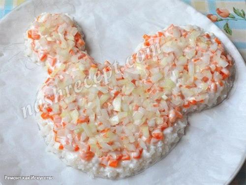 Рецепт новогоднего салата Петушок. 04 Рецепт новогоднего салата Петушок. 04