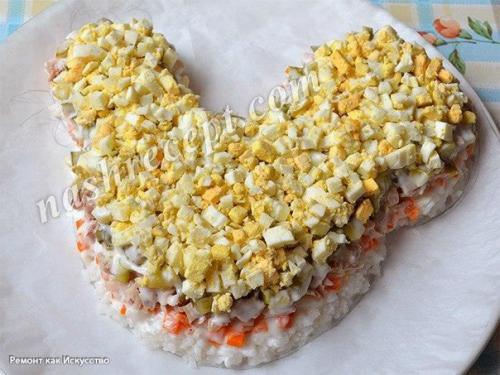 Рецепт новогоднего салата Петушок. 07 Рецепт новогоднего салата Петушок. 07