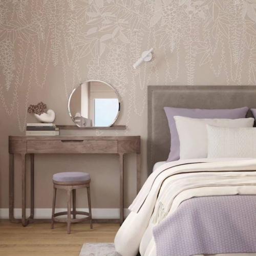 Современный интерьер спальни в светло-бежевых тонах. 04