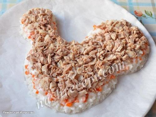 Рецепт новогоднего салата Петушок. 05 Рецепт новогоднего салата Петушок. 05