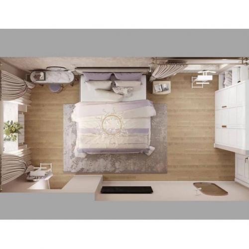 Современный интерьер спальни в светло-бежевых тонах. 08