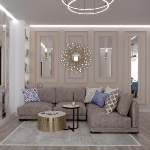 Весенняя кухня - гостиная в Новосибирске. 04