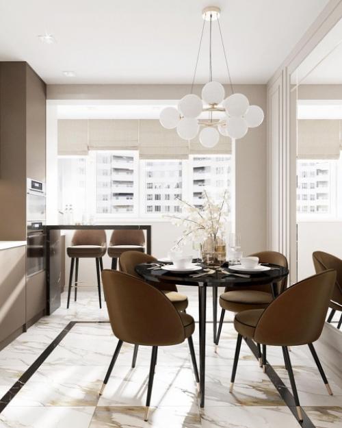 Очень уютный дизайн - проект внушительной по габаритам кухни. 03