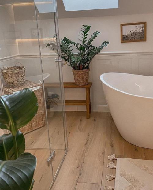 Какая атмосферная и уютная ванная комната в скандинавском стиле. 03