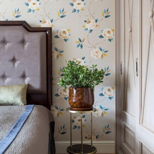 Модные обои для спальни 2021 года - на стене над кроватью. 03