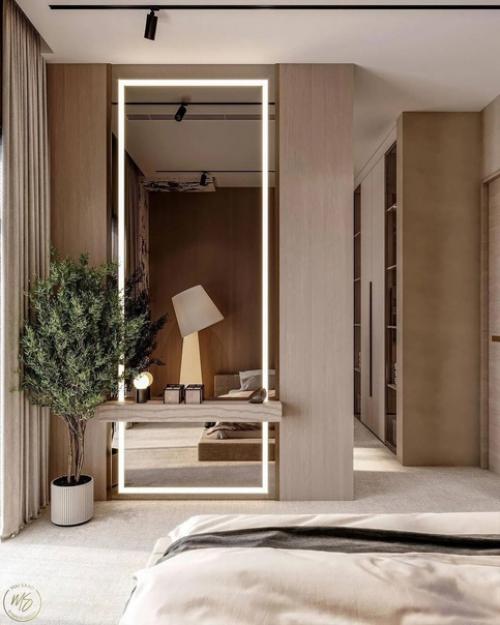 Несколько кадров интерьера квартиры в бежевых и молочных тонах, создающих уютную и изысканную атмосферу. 05