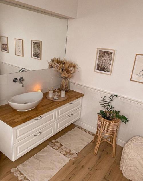 Какая атмосферная и уютная ванная комната в скандинавском стиле. 04