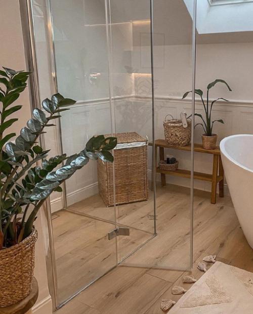 Какая атмосферная и уютная ванная комната в скандинавском стиле. 01