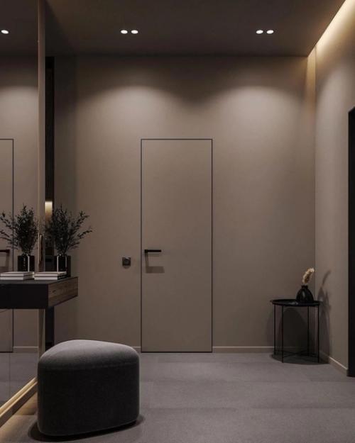 Стильный интерьер прихожей с мягкой и приятной подсветкой по периметру. 04