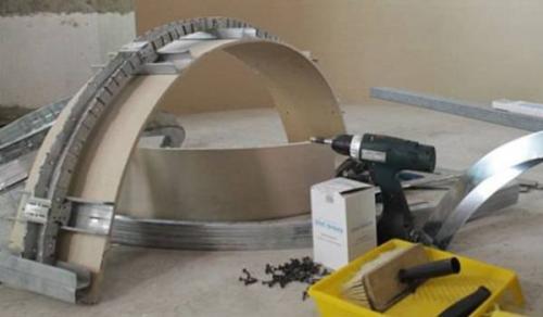 Как согнуть гипсокартон для арки. 02