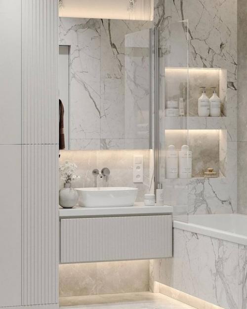 Интерьер ванной комнаты. 01