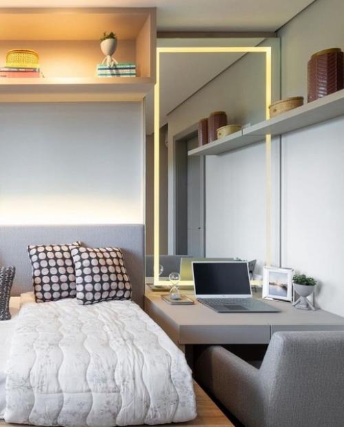 Компактный, но очень уютный и светлый интерьер комнаты. 01