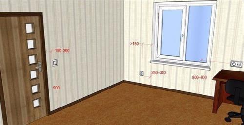 Какой должна быть высота установки розеток и выключателей. 06