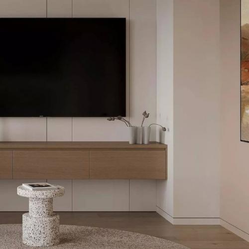 Умеренный дизайн и максимум функциональности - два момента, которых придерживались создавая эту кухню - гостиную. 05