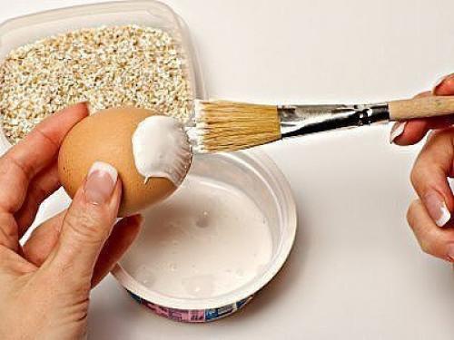 Пасхальные яйца, украшенные крупой. 01 Пасхальные яйца, украшенные крупой. 01