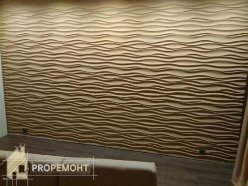 Отделка стены гипсовыми плитами. 05