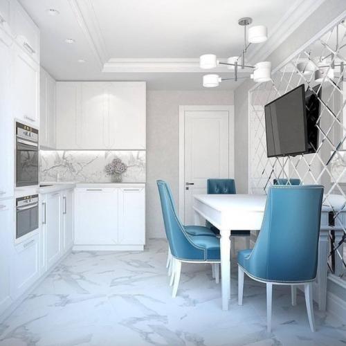 Шикарный дизайн - проект квартиры в холодных оттенках. 01