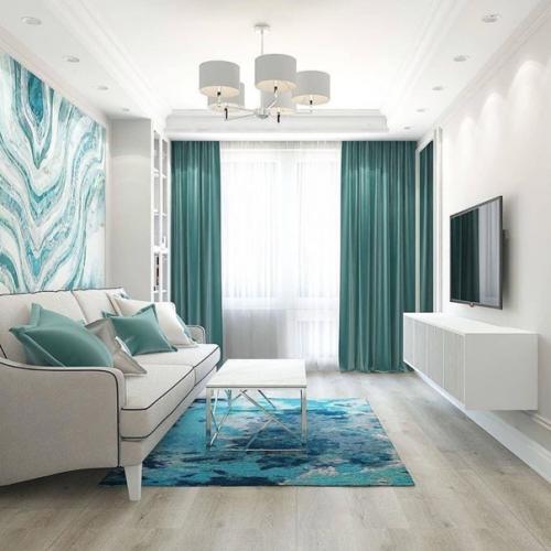 Шикарный дизайн - проект квартиры в холодных оттенках. 04