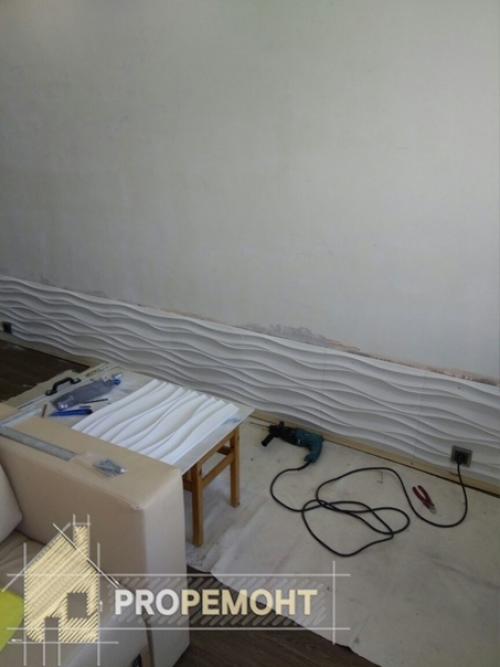 Отделка стены гипсовыми плитами. 01