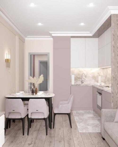 Интерьер 2-х комнатнои квартиры в нежных пастельных оттенках. 02