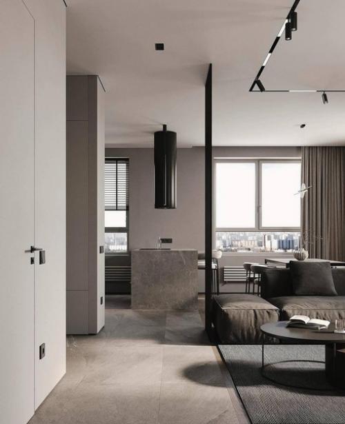 Идеальное сочетание функциональности и стиля - дизайн кухни гостиной в современном стиле. 02