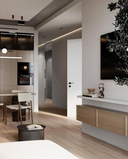 Интерьер квартиры в светлых тонах. 02