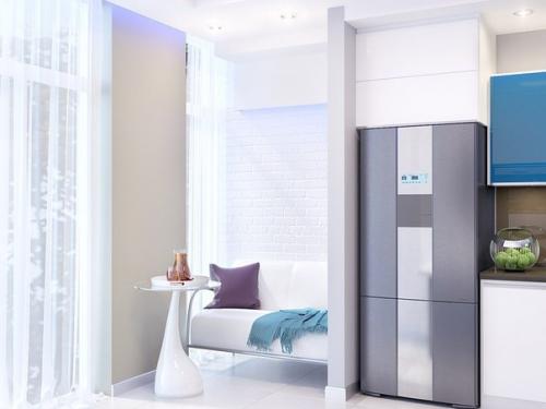 Кухня - гостиная со стеклянной перегородкой. 04