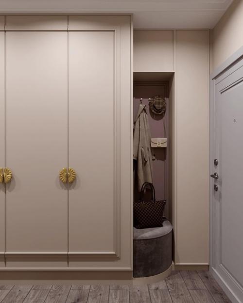 Дизайн - проект двухкомнатной квартиры с оттенками нежной сакуры. 09