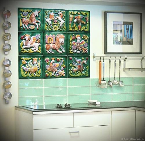 Изразцовая плитка ванной комнате или кухне особый шарм придает. 03