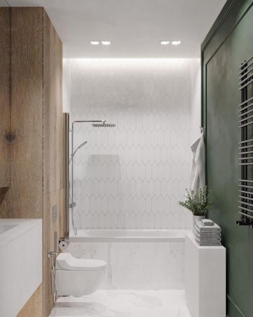 Что скажете о таком сочетании фактур и цветов в ванной комнате? 01